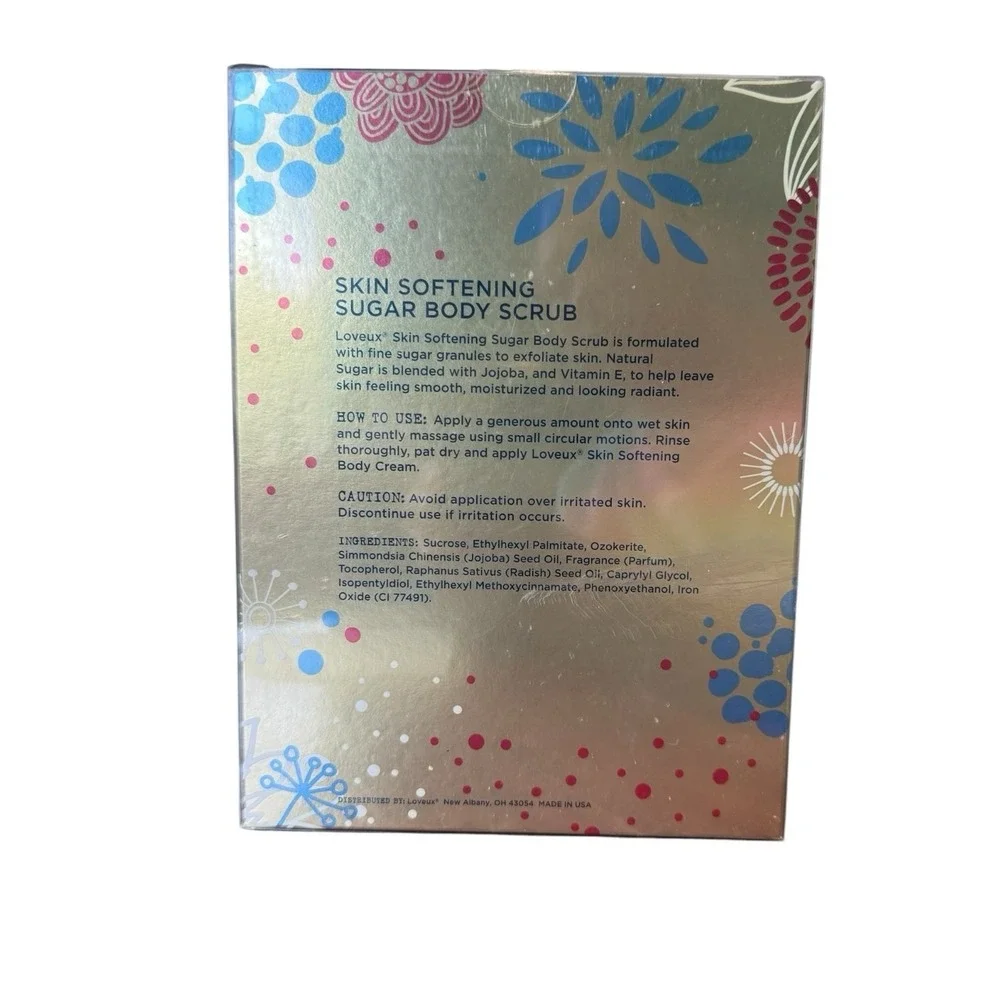 Loveux Vanilla Sugar Skin Softening Sugar Body Scrub With Essential Oils 16 oz.